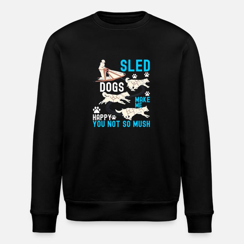 Sledding Sled Dogs - Stanley/Stella ROLLER Unisex Organic Sweatshirt - black