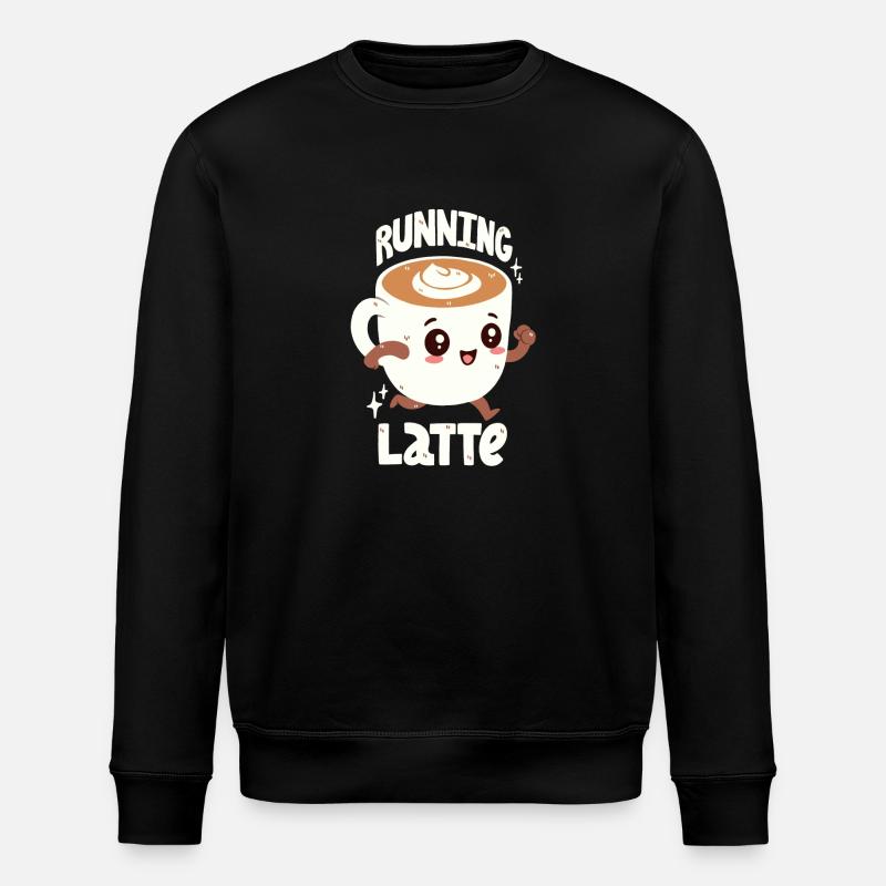 Caffè Latte is late - Stanley/Stella ROLLER Unisex Organic Sweatshirt - black