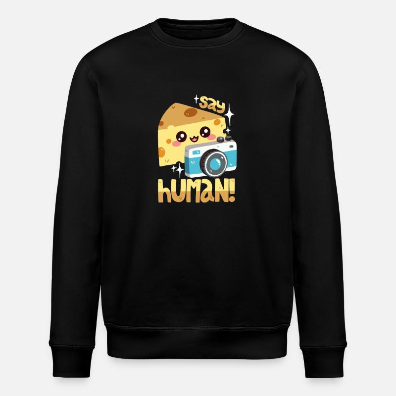 Photography Pun "Cheese!" - Stanley/Stella ROLLER Unisex Organic Sweatshirt - black