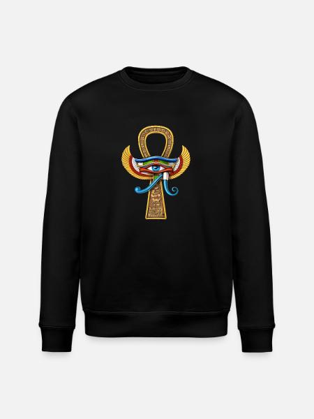 Egyptian Eye Of Horus Ankh - Stanley/Stella ROLLER Unisex Organic Sweatshirt - black