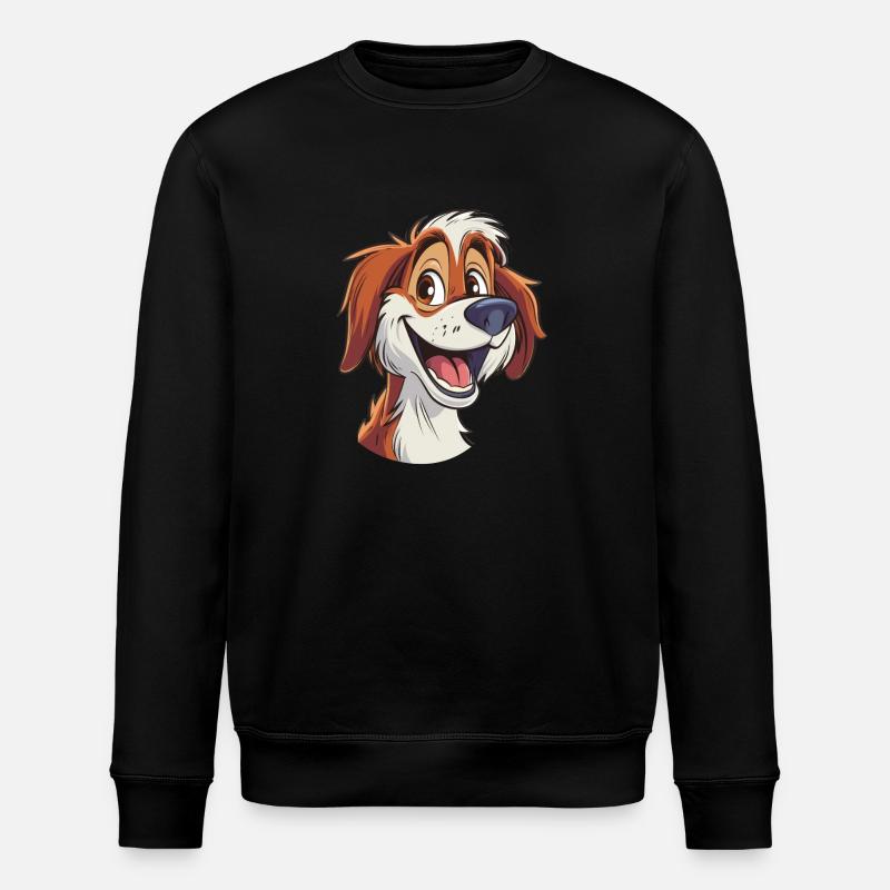 Kooikerhondje Cartoon Artwork - Stanley/Stella ROLLER Unisex Organic Sweatshirt - black
