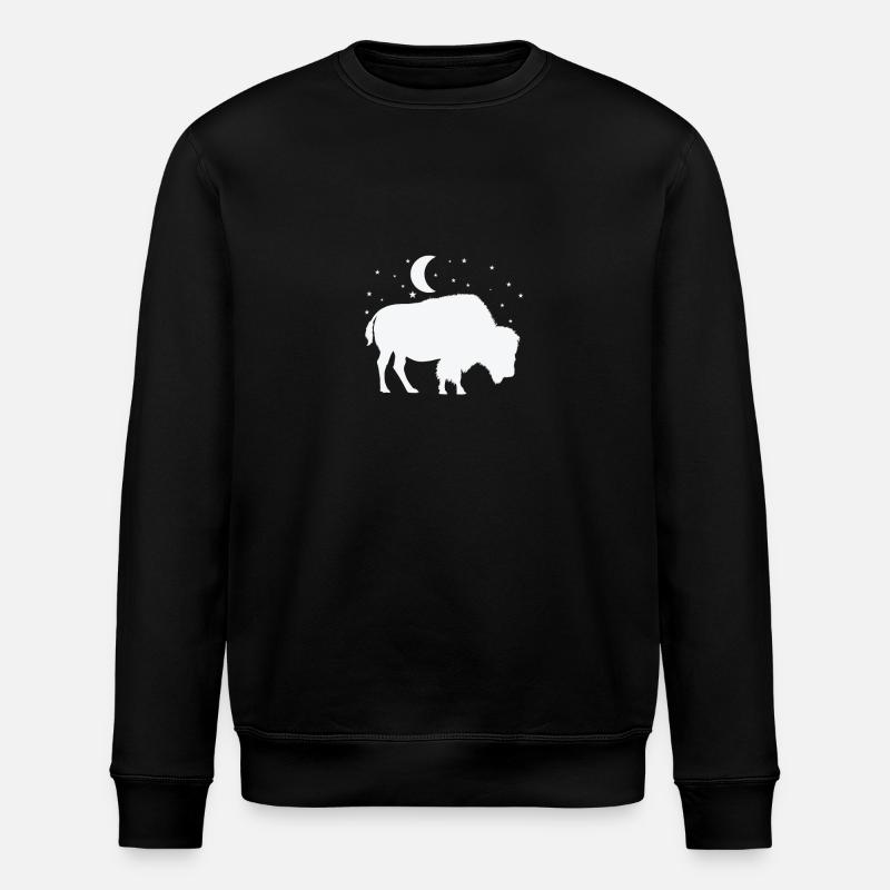 Bison au clair de lune - Sweat bio ROLLER Stanley/Stella Unisexe - noir