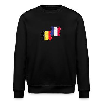 Belgique France Drapeau Belgique - Sweat bio ROLLER Stanley/Stella Unisexe - noir - Devant - Nik (191cm)