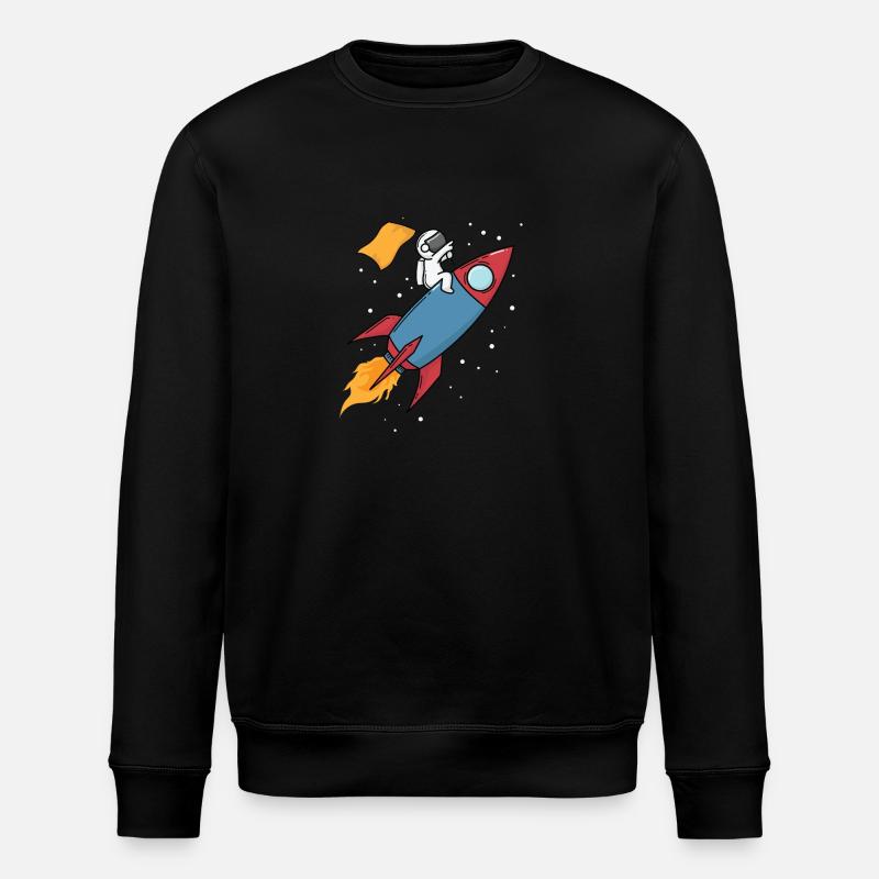 Astronaut on a rocket - Stanley/Stella ROLLER Unisex Organic Sweatshirt - black