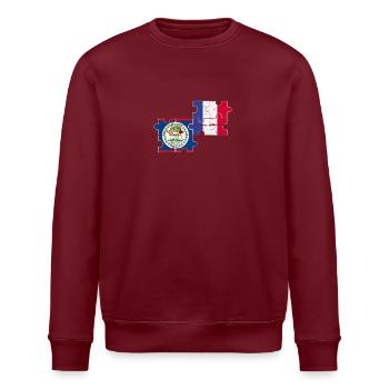 Belize Frankreich Vintage Flagge Belizer - Stanley/Stella Unisex Bio-Sweatshirt ROLLER - Burgunderrot - Vorne - Nik (191cm)