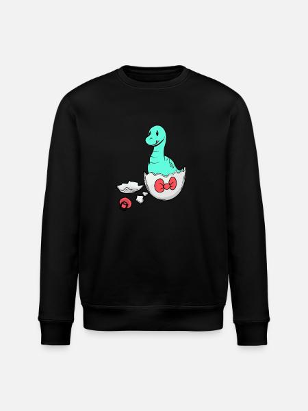 Dino Baby Birth Pregnancy Eggshell - Stanley/Stella ROLLER Unisex Organic Sweatshirt - black