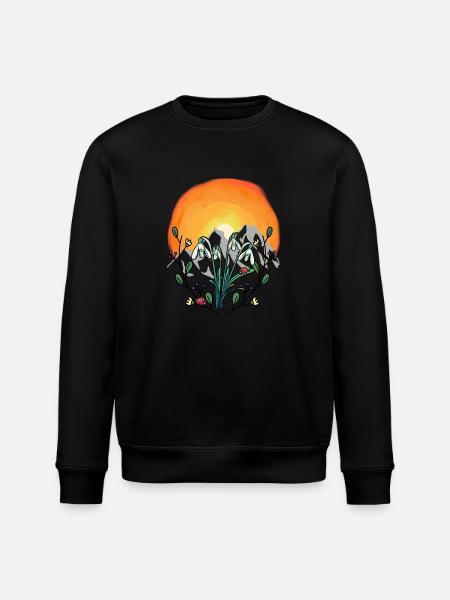 Sunshine Spring Snowdrops Alps - Stanley/Stella ROLLER Unisex Organic Sweatshirt - black
