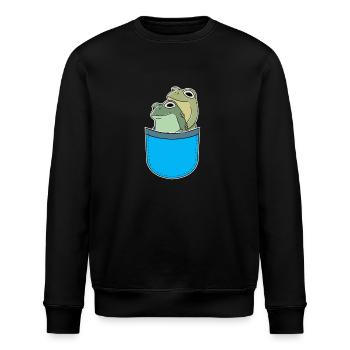 Taschen Frösche Frosch Amphibie Kröten - Stanley/Stella Unisex Bio-Sweatshirt ROLLER - Schwarz - Vorne - Nik (191cm)