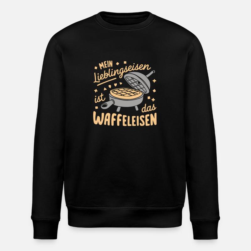 Funny pun waffles baking food - Stanley/Stella ROLLER Unisex Organic Sweatshirt - black
