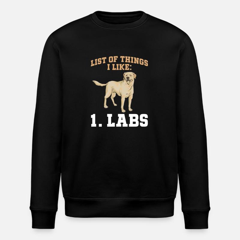 Yellow Labrador Retriever - Stanley/Stella ROLLER Unisex Organic Sweatshirt - black