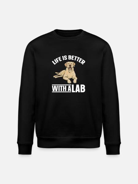 Yellow Labrador Retriever - Stanley/Stella ROLLER Unisex Organic Sweatshirt - black