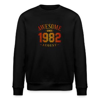 August 1982 - Birthday in August Awesome - Stanley/Stella ROLLER Unisex Organic Sweatshirt - black - Front - Nik (191cm)