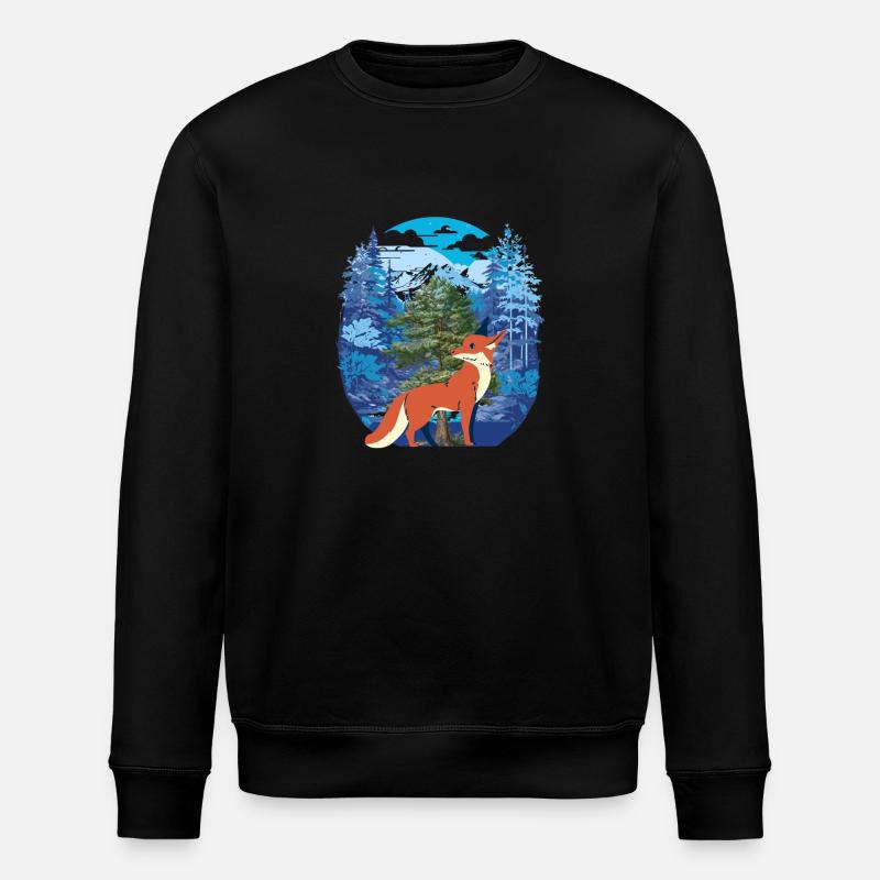 Forêt de renards - Sweat bio ROLLER Stanley/Stella Unisexe - noir