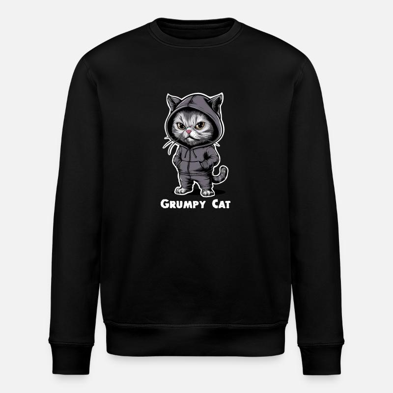 Annoying Evil Cat - Stanley/Stella ROLLER Unisex Organic Sweatshirt - black