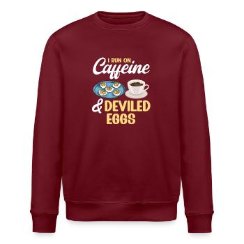 Gefüllte Eier Deviled Eggs - Stanley/Stella Unisex Bio-Sweatshirt ROLLER - Burgunderrot - Vorne - Nik (191cm)