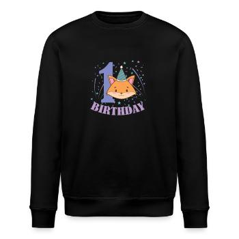 1. Birthday Katze Kind Mädchen - Stanley/Stella Unisex Bio-Sweatshirt ROLLER - Schwarz - Vorne - Nik (191cm)