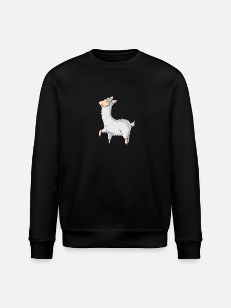Happy, relaxed llama - Stanley/Stella ROLLER Unisex Organic Sweatshirt - black