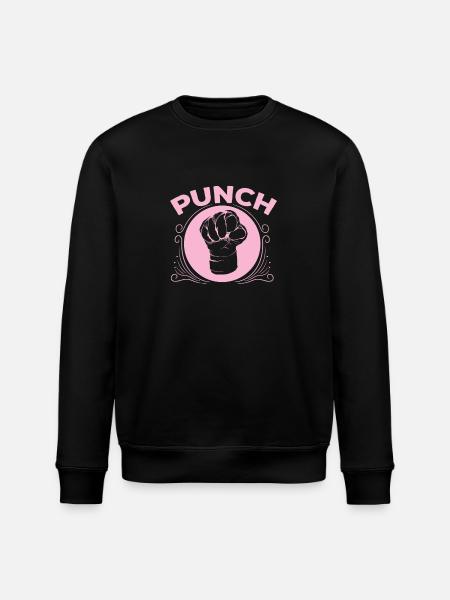 Muay Thai "Punch" Pink Fist - Stanley/Stella ROLLER Unisex Organic Sweatshirt - black