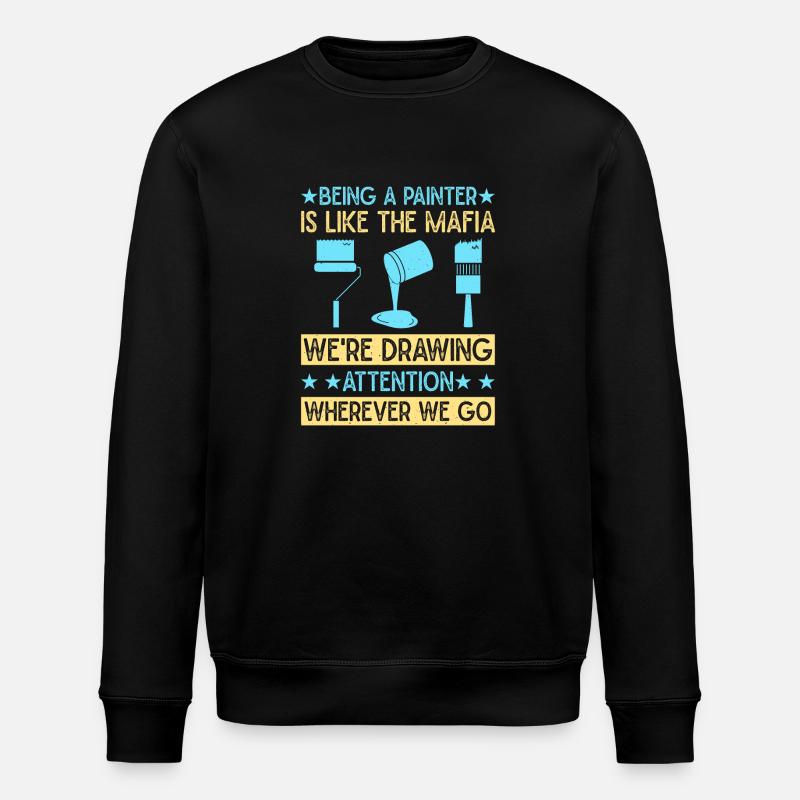 House Painter Dad Unique Gifts - Stanley/Stella Unisex Bio-Sweatshirt ROLLER - Schwarz