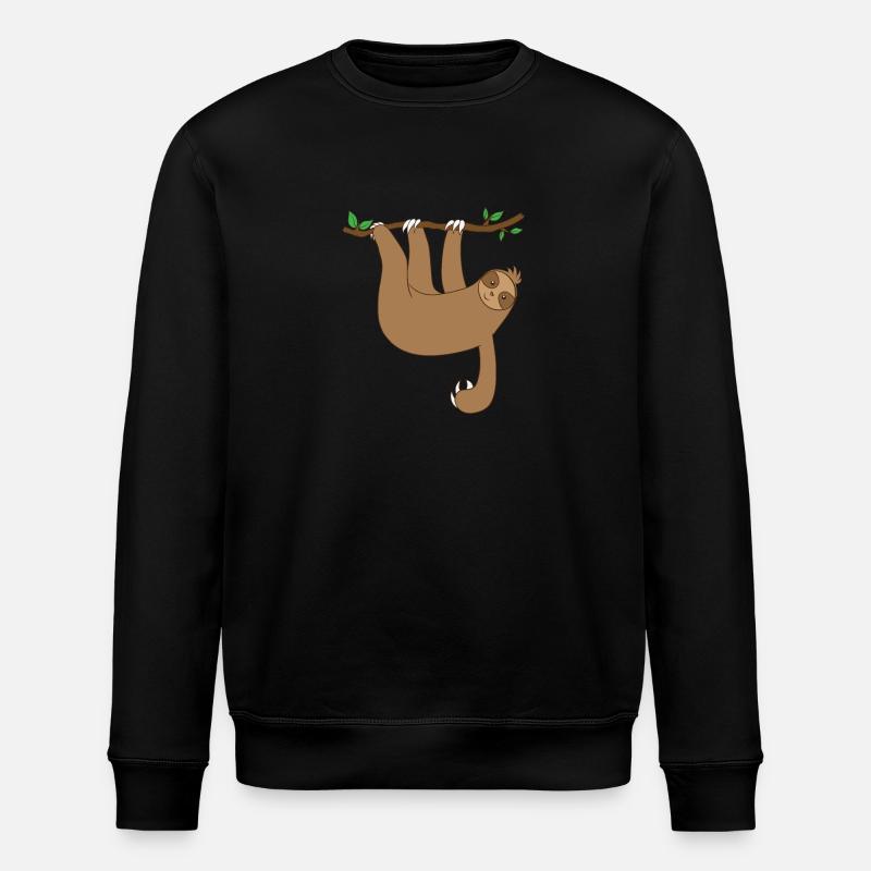 Sloth hanging from the tree - Stanley/Stella ROLLER Unisex Organic Sweatshirt - black