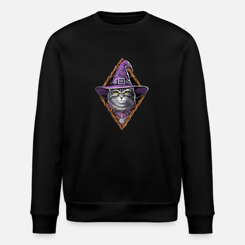 Katze Hexe - Stanley/Stella Unisex Bio-Sweatshirt ROLLER - Schwarz