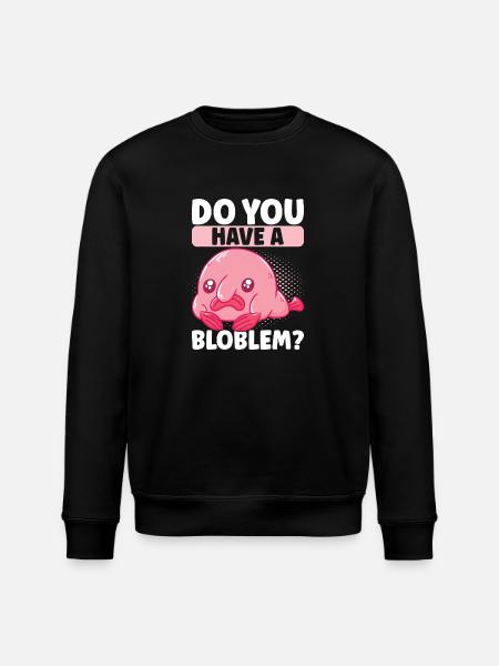 Cute Blob Fish Ugly Fish - Stanley/Stella ROLLER Unisex Organic Sweatshirt - black