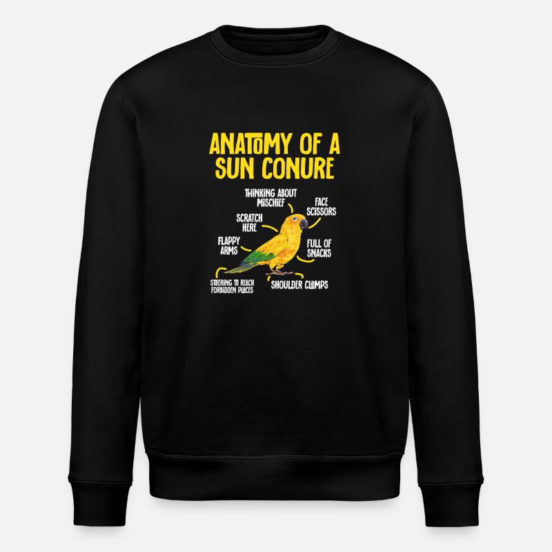 Perruche, Perroquet, Perruche, Oiseau - Sweat bio ROLLER Stanley/Stella Unisexe - noir