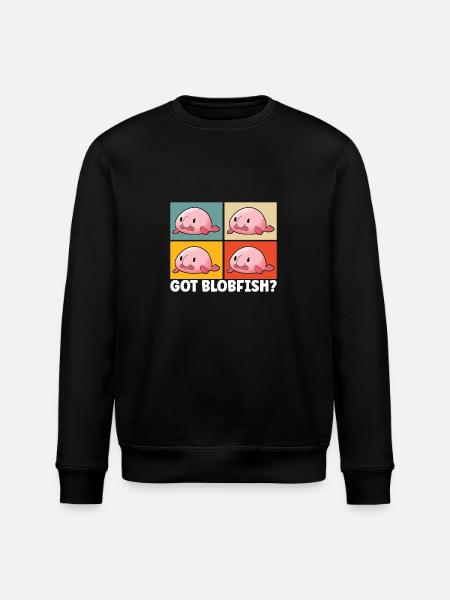 Cute Blob Fish Ugly Fish - Stanley/Stella ROLLER Unisex Organic Sweatshirt - black