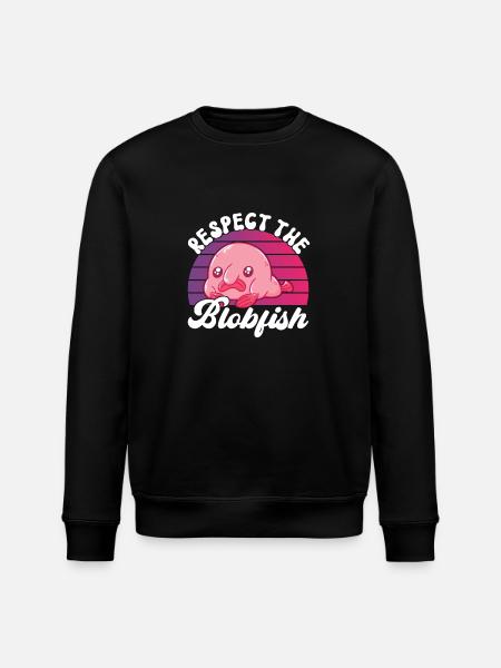 Cute Blob Fish Ugly Fish - Stanley/Stella ROLLER Unisex Organic Sweatshirt - black