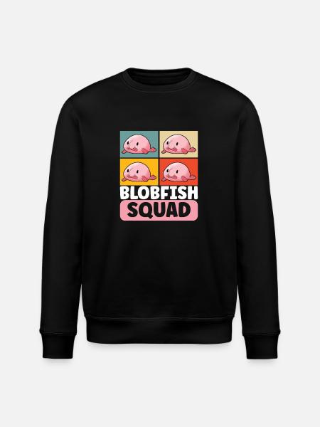 Cute Blob Fish Ugly Fish - Stanley/Stella ROLLER Unisex Organic Sweatshirt - black