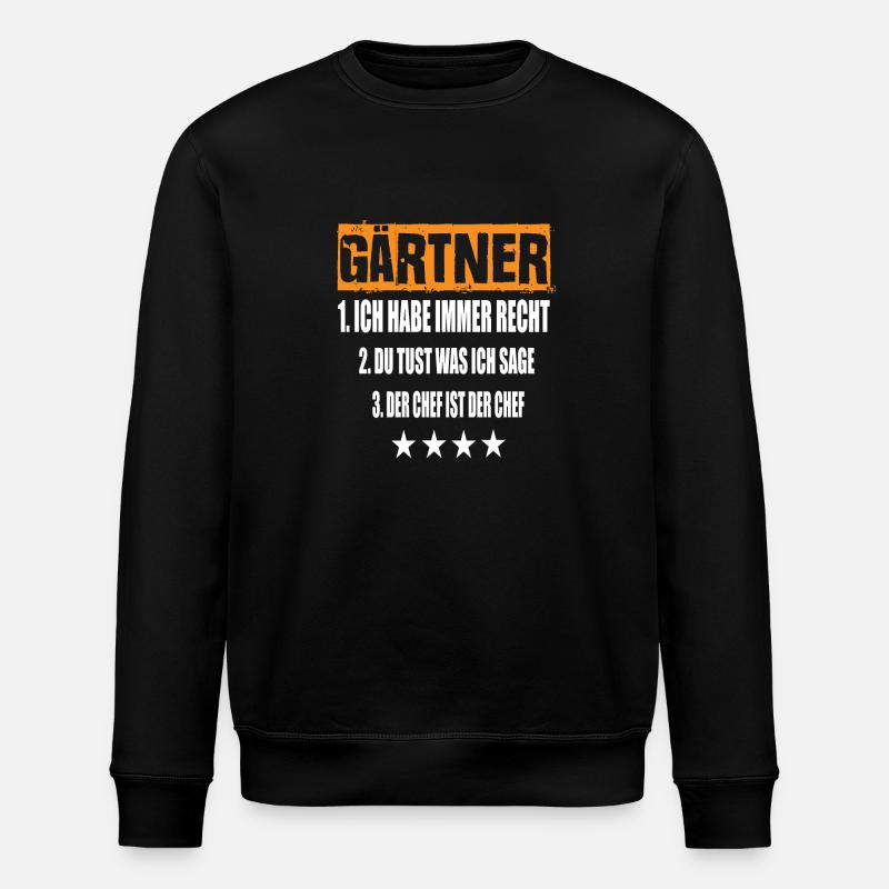 Gärtner - Stanley/Stella Unisex Bio-Sweatshirt ROLLER - Schwarz