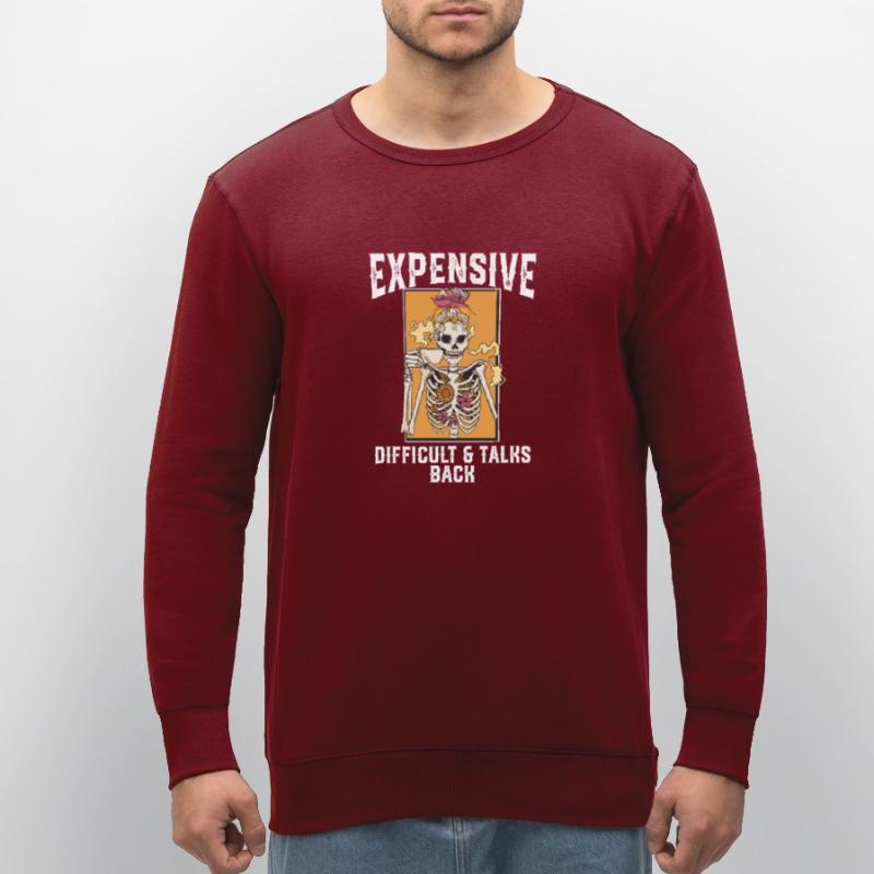 ex Skeleton Drinking Coffee Expensive Difficult An Stanley/Stella ROLLER Unisex Organic Sweatshirt