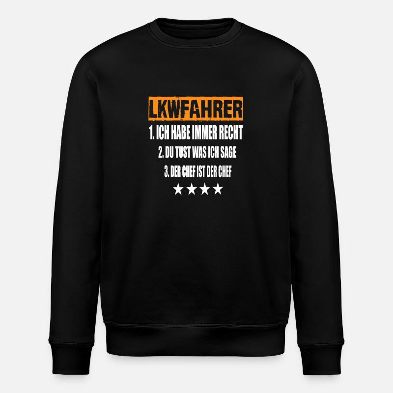 Camionneur - Sweat bio ROLLER Stanley/Stella Unisexe - noir