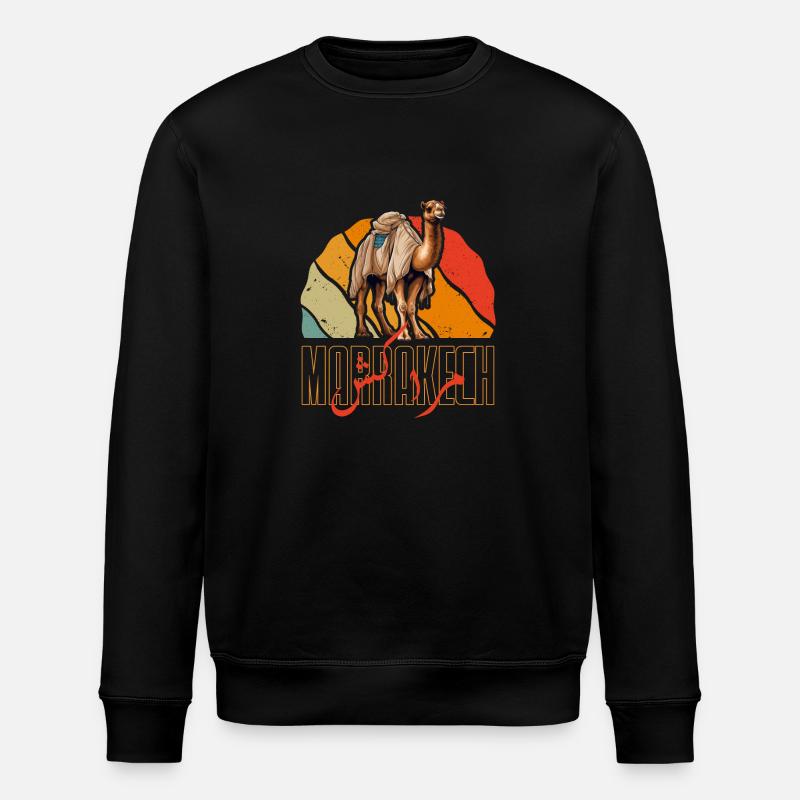 Marrakech Sun Camel - Stanley/Stella ROLLER Unisex Organic Sweatshirt - black