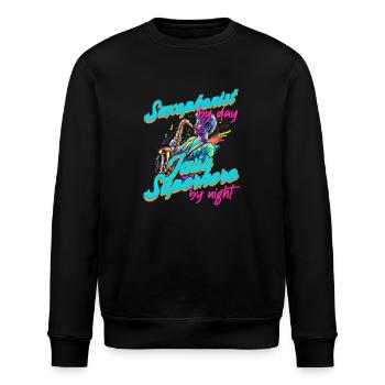 Conception de saxophone amusante pour les amateurs de musique jazz - Sweat bio ROLLER Stanley/Stella Unisexe - noir - Devant - Nik (191cm)