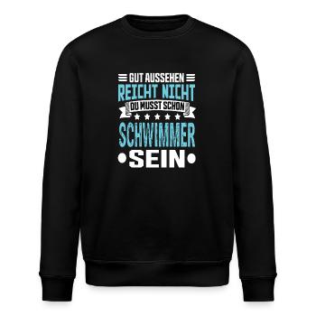 Schwimmer - Stanley/Stella Unisex Bio-Sweatshirt ROLLER - Schwarz - Vorne - Nik (191cm)