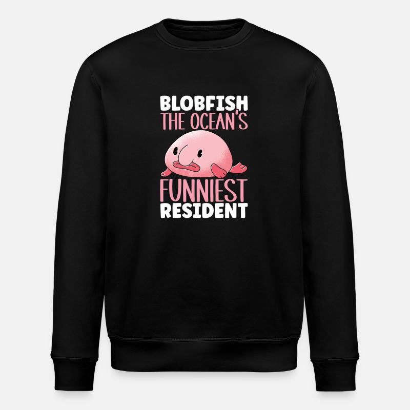 Süßer Blobfisch Hässlicher Fisch - Stanley/Stella Unisex Bio-Sweatshirt ROLLER - Schwarz