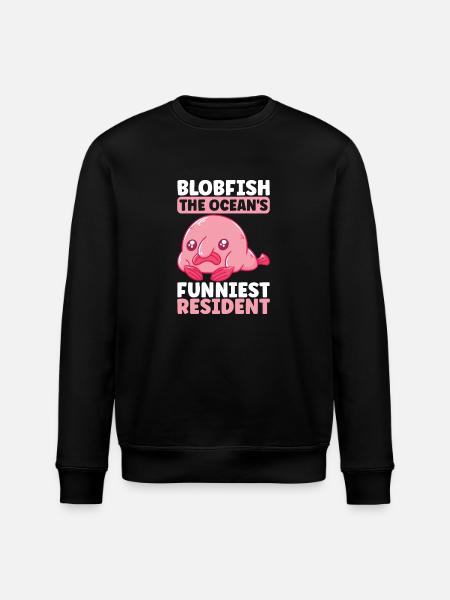 Cute Blob Fish Ugly Fish - Stanley/Stella ROLLER Unisex Organic Sweatshirt - black