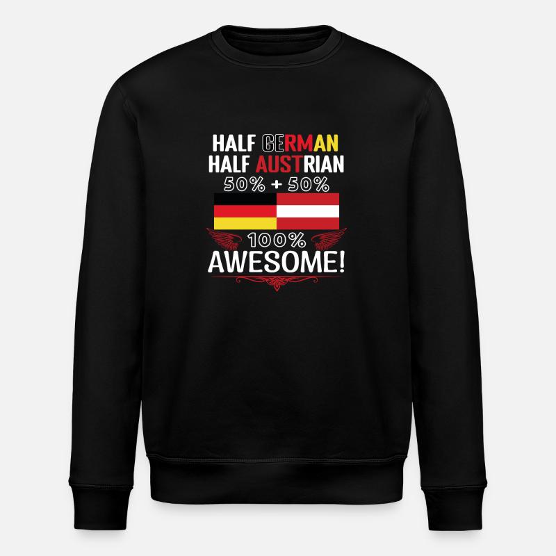 Half German, half Austrian - Stanley/Stella ROLLER Unisex Organic Sweatshirt - black