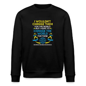 Down Syndrom - Stanley/Stella Unisex Bio-Sweatshirt ROLLER - Schwarz - Vorne - Nik (191cm)
