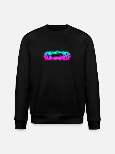 Harmonica player musician heartbeat - Stanley/Stella ROLLER Unisex Organic Sweatshirt - black