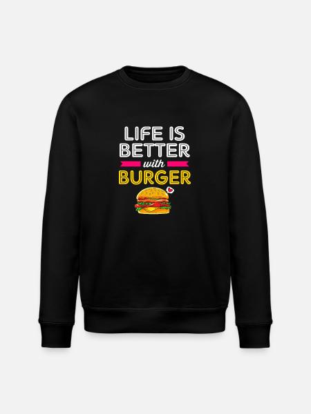 Cheeseburger - Stanley/Stella Unisex Bio-Sweatshirt ROLLER - Schwarz