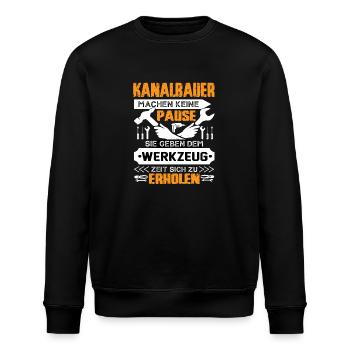 Kanalbauer Machen Keine Pause - Stanley/Stella Unisex Bio-Sweatshirt ROLLER - Schwarz - Vorne - Nik (191cm)