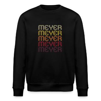 Meyer Retro Familie Nachname Geschenk - Stanley/Stella Unisex Bio-Sweatshirt ROLLER - Schwarz - Vorne - Nik (191cm)