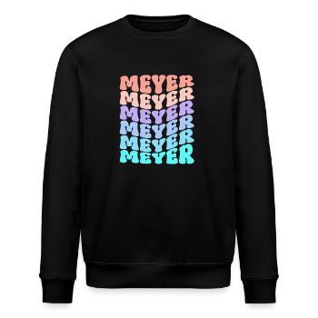 Meyer Retro Familie Nachname Geschenk - Stanley/Stella Unisex Bio-Sweatshirt ROLLER - Schwarz - Vorne - Nik (191cm)
