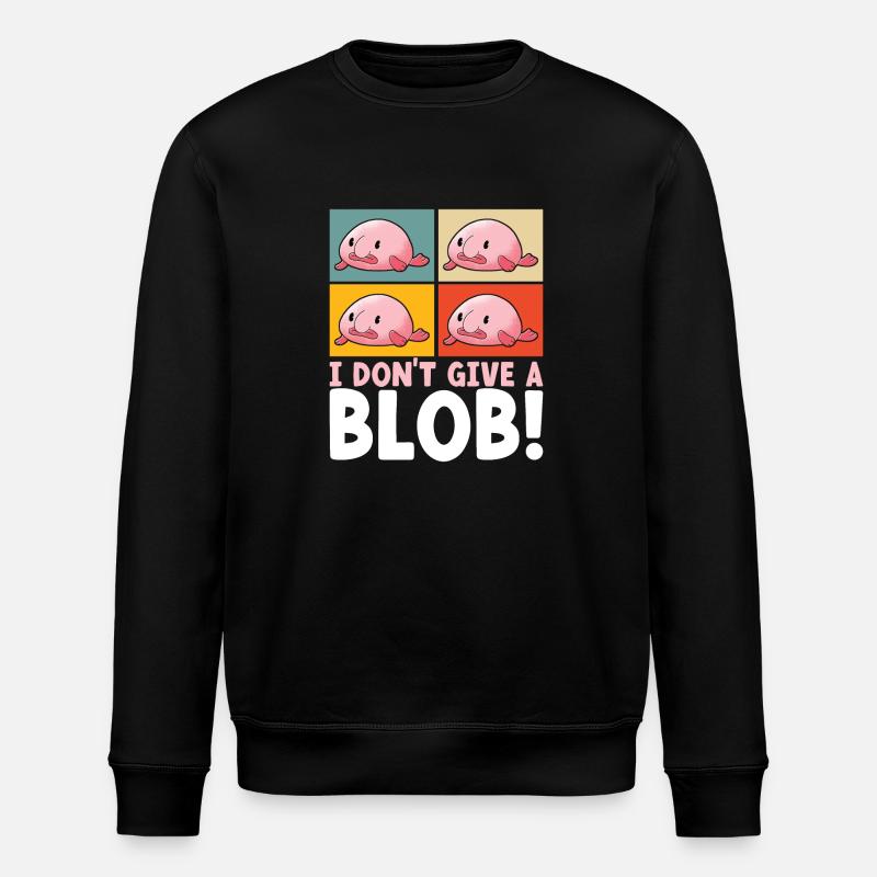 Cute Blob Fish Ugly Fish - Stanley/Stella ROLLER Unisex Organic Sweatshirt - black