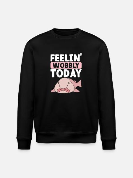 Cute Blob Fish Ugly Fish - Stanley/Stella ROLLER Unisex Organic Sweatshirt - black