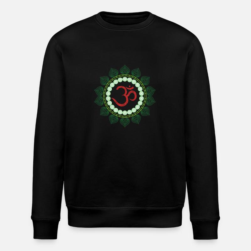 Psychedelic Goamit Om Motiv - Stanley/Stella Unisex Bio-Sweatshirt ROLLER - Schwarz