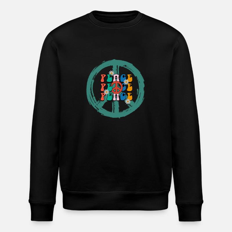 Hippie 60s Design - Stanley/Stella ROLLER Unisex Organic Sweatshirt - black
