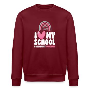 Deputy Principal - Stanley/Stella ROLLER Unisex Organic Sweatshirt - burgundy - Front - Nik (191cm)